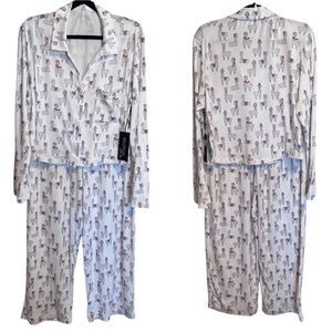 NWT- Wildfox Intimates- Women’s Winter Llama Print Matching Pajama Set, Size XL